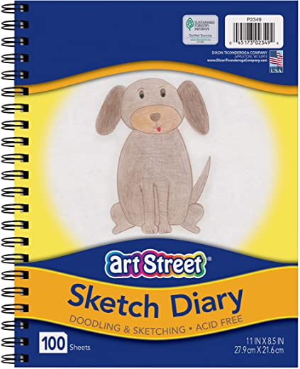 Art Street Sketch Book, Lightweight, 11″ x 8-1/2″, 100 Sheets