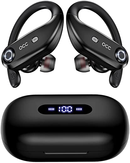 Bluetooth Headphones 4-Mics Call Noise Reduction 64Hrs IPX7 Waterproof Power Bank occiam Wireless Earbuds Over Ear Earphones with 2200mAh Charging…
