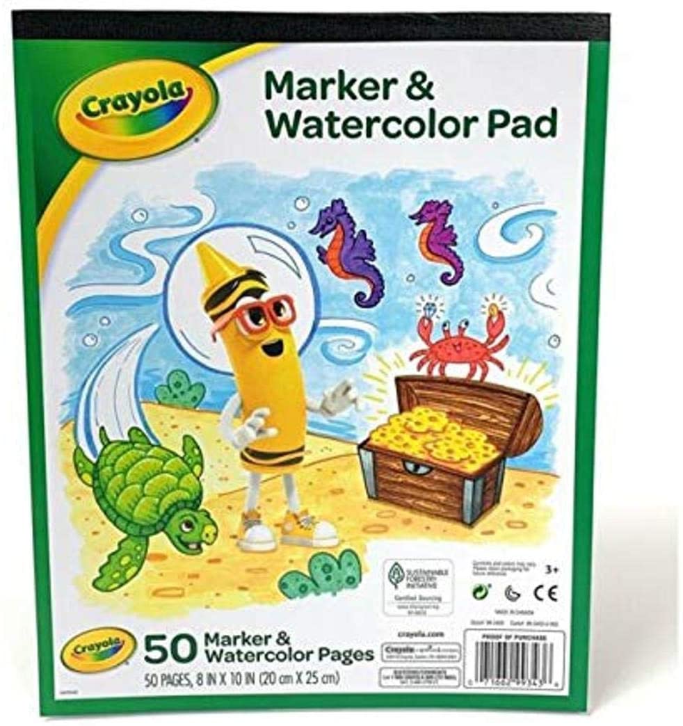 Crayola Marker and Watercolor Pad 8 x10 Inches , 50 pages White