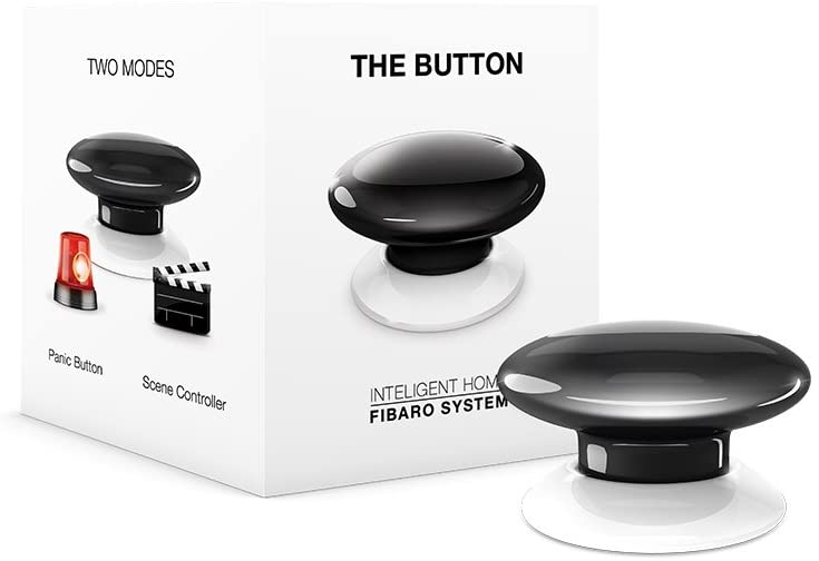 FIBARO The Button Z-Wave Plus Scene Controller On-Off Trigger, FGPB-101-2, Black