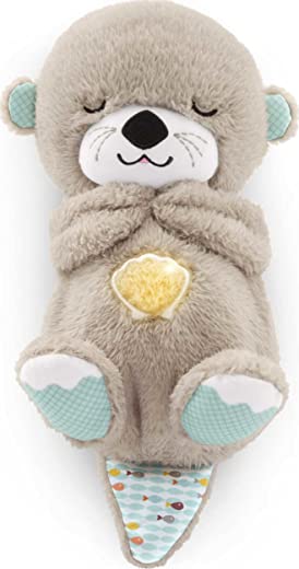 Fisher-Price Soothe ‘n Snuggle Otter, Portable Plush Soother with Music, Sounds, Lights and Breathing Motion, Multi