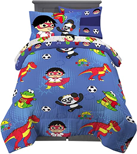Franco Kids Bedding Soft Comforter and Sheet Set with Sham, 5 Piece Twin Size, Ryan’s World
