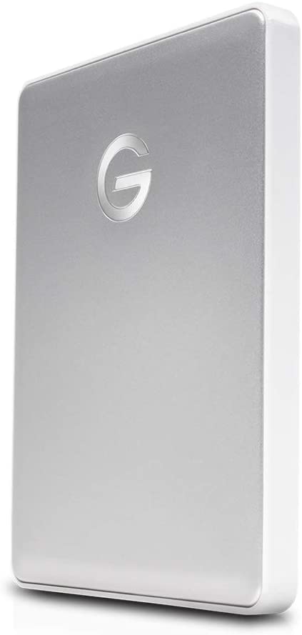 G-Technology 2TB G-DRIVE Mobile USB-C (USB 3.1) Portable External Hard Drive, Silver – 0G10339