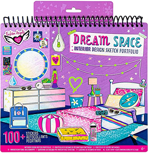 Interior Design Sketch Portfolio Sketch Book for Beginners, Sketch Pad with Stencils and Stickers