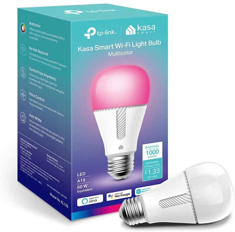 Kasa Smart Bulb, Dimmable Color Changing Light Bulb Work with Alexa and Google Home, 1000 Lumens, CRI 88+, A19, 11W, Amazon CFH&FFS, 2.4Ghz WiFi…