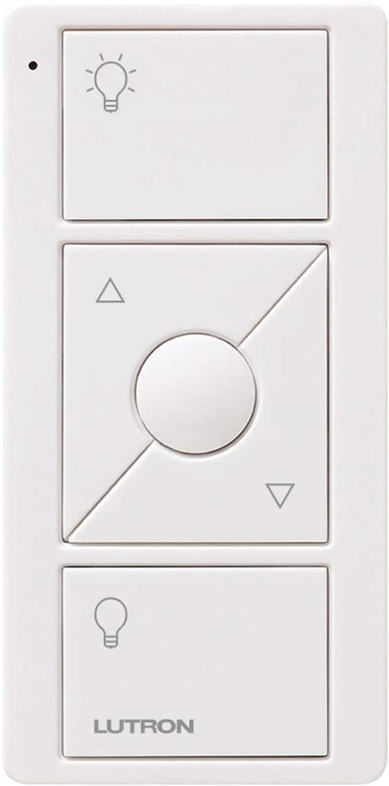 Lutron 3-Button with Raise/Lower Pico Remote for Caseta Wireless Smart Lighting Dimmer Switch, PJ2-3BRL-WH-L01R, White