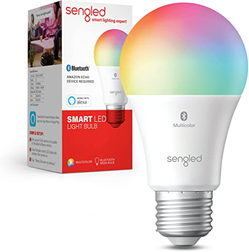 Sengled Smart Light Bulbs, Color Changing Alexa Light Bulb Bluetooth Mesh, Smart Bulbs That Work with Alexa Only, Dimmable LED Bulb A19 E26…