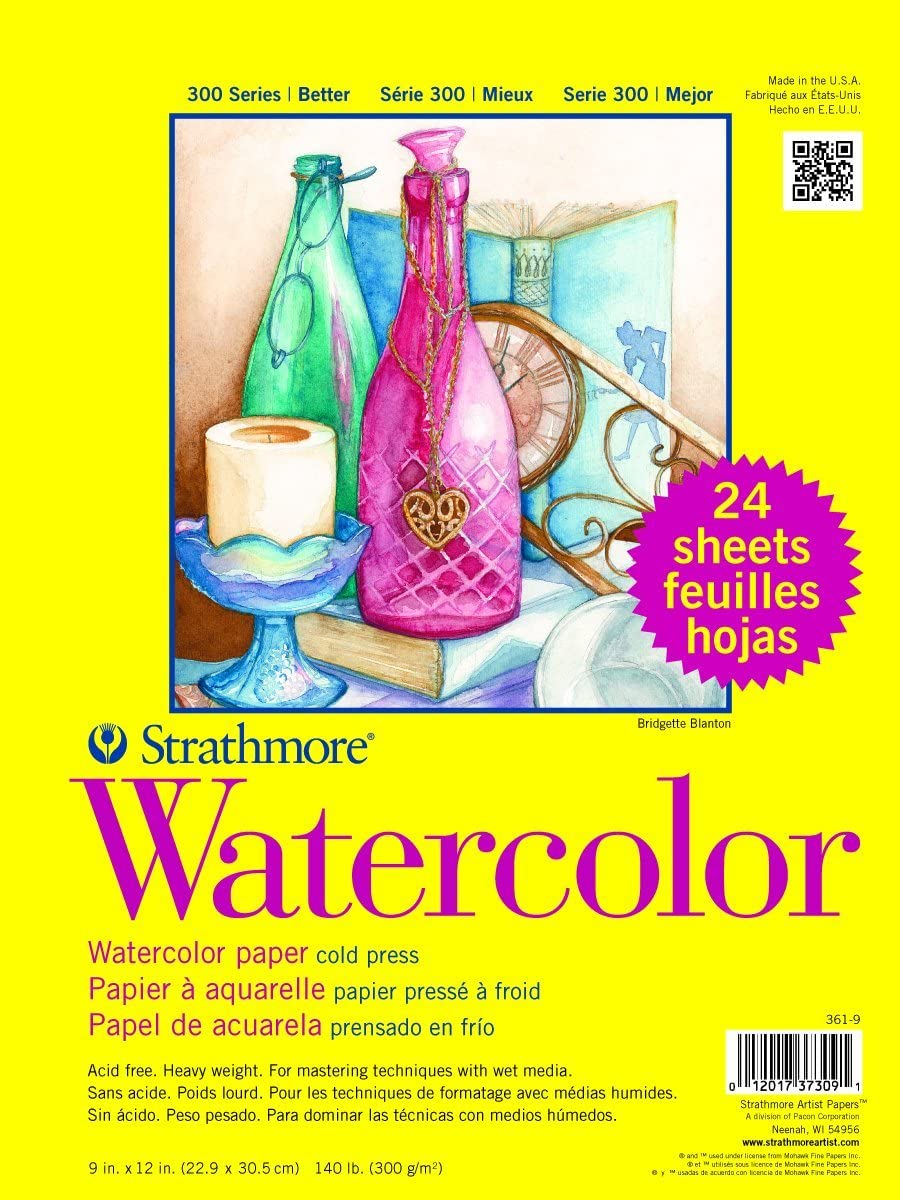 Strathmore Paper 300 Series Watercolor Class Pack, Cold Press, 1 Pack, Original Versio, 24 Sheets
