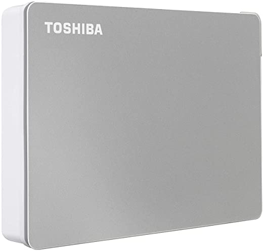 Toshiba Canvio Flex 4TB Portable External Hard Drive USB-C USB 3.0, Silver for PC, Mac, & Tablet – HDTX140XSCCA