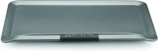 Anolon Advanced Nonstick Bakeware with Grips, Nonstick Cookie Sheet / Baking Sheet – 14 Inch x 16 Inch, Gray,54717