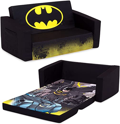 Batman Cozee Flip-Out Sofa – 2-in-1 Convertible Sofa to Lounger for Kids by Delta Children