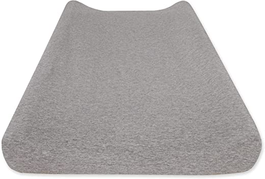 Burt’s Bees Baby – Changing Pad Cover, 100% Organic Cotton Changing Pad Liner for Standard 16″ x 32″ Baby Changing Mats (Heather Grey Solid Color)