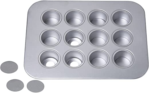 Chicago Metallic 12-Cup Mini-Cheesecake Pan, 14-Inch-by-10.75-Inch
