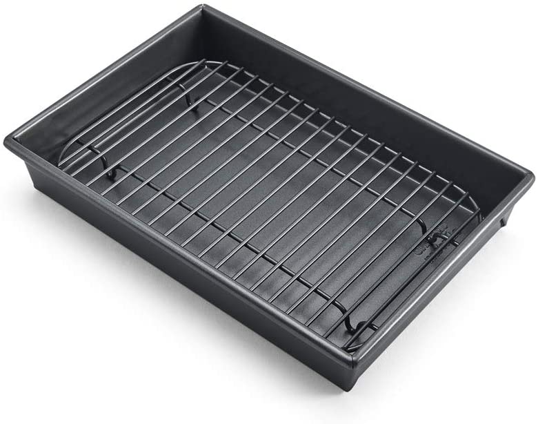 Chicago Metallic 26639 Petite Roast Pan with Rack, Grey, 10-Inch-by-7-Inch