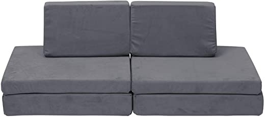 Children’s Factory The Whatsit Kids Couch or 2 Chairs, Gray, CF349-066, Toddler to Teen Bedroom Furniture, Girls and Boys Playroom Sofa and Play Set