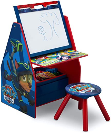 Delta Children Kids Easel and Play Station – Ideal for Arts & Crafts, Drawing, Homeschooling and More, Nick Jr. PAW Patrol