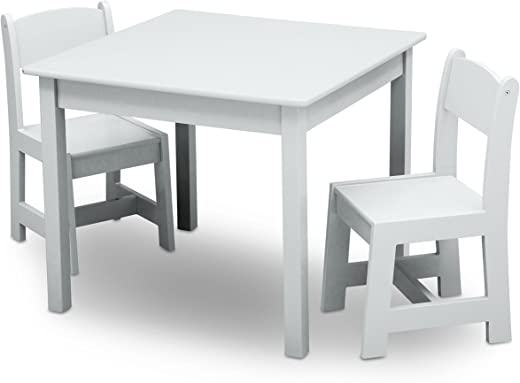 Delta Children MySize Kids Wood Table and Chair Set (2 Chairs Included) – Ideal for Arts & Crafts, Snack Time, Homeschooling, Homework & More,…