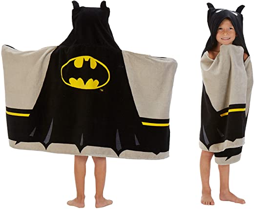Franco HH4598 Kids Bath and Beach Soft Cotton Terry Hooded Towel Wrap, 24″ x 50″, Batman