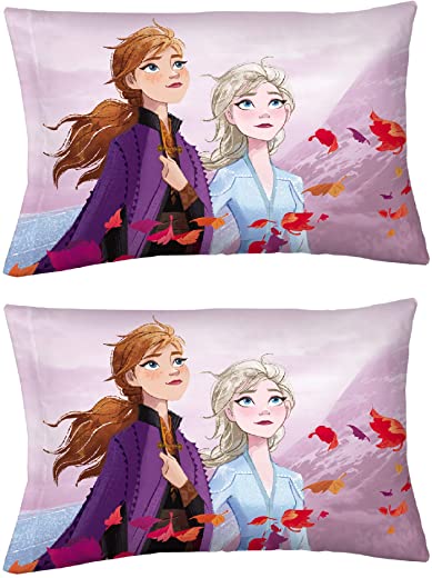 Franco Kids Bedding Set of 2 Super Soft Microfiber Reversible Pillowcase, 20 in x 30 in, Disney Frozen 2
