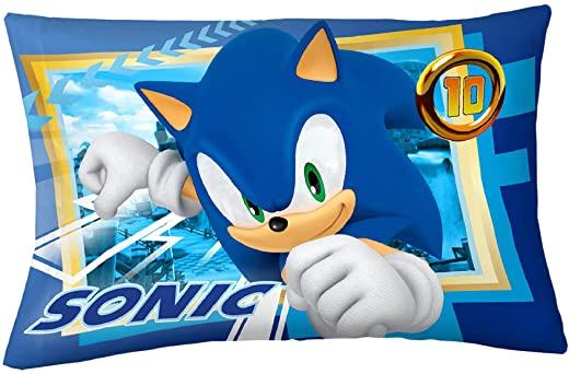 Franco Kids Bedding Super Soft Microfiber Reversible Pillowcase, 20 in x 30 in, Sonic The Hedgehog