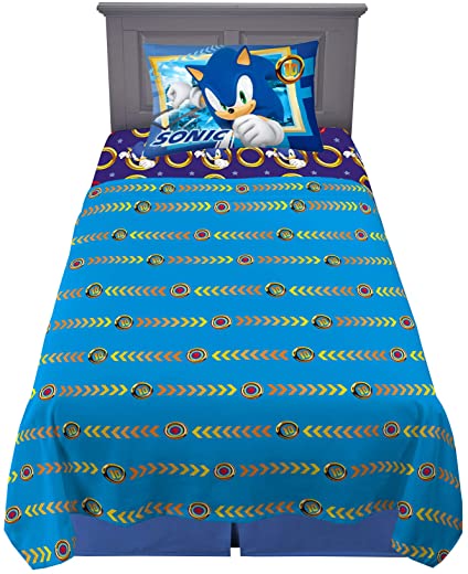 Franco Kids Bedding Super Soft Microfiber Sheet Set, 3 Piece Twin Size, Sonic The Hedgehog