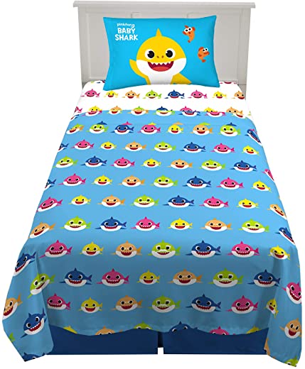 Franco Kids Bedding Super Soft Sheet Set, 3 Piece Twin Size, Baby Shark
