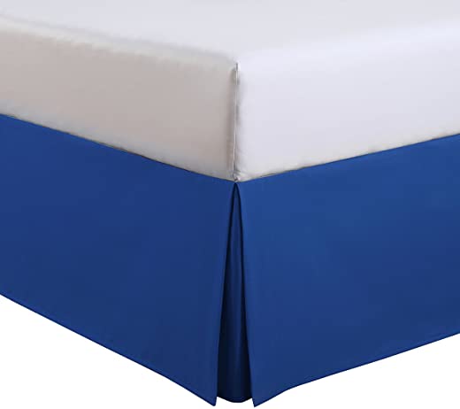 Fresh Ideas Kids Twin Bed Skirt – Lux Hotel Tailored Microfiber Bedskirt, Classic 14″ Drop Length – Cobalt Blue
