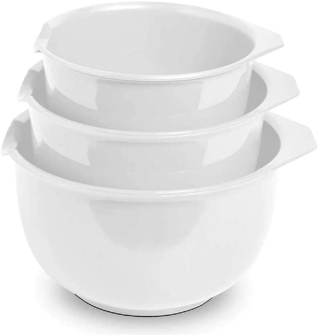 Glad Mixing Bowls with Pour Spout, Set of 3 | Nesting Design Saves Space | Non-Slip, BPA Free, Dishwasher Safe | Kitchen Cooking and Baking…