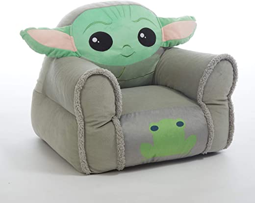 Idea Nuova Star Wars: The Mandalorian Featuring The Child Figural Bean Bag Chair with Sherpa Trim, Ages 3+