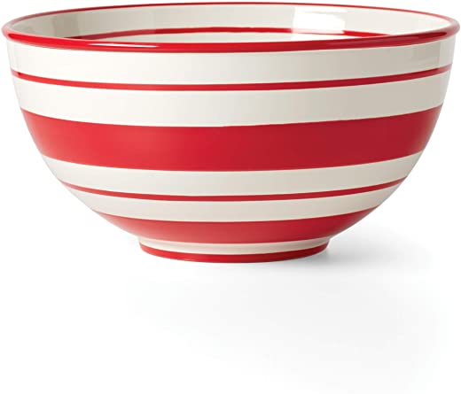 Lenox Holiday Stripe Mixing Bowl, 8.0 LB, Red & Green