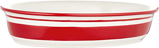 Lenox Holiday Stripe Oval Dish, 3.5 LB, Red & Green