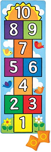 Melissa & Doug Hop and Count Hopscotch Game Rug (3 pcs, 78.5 x 26.5 inches)