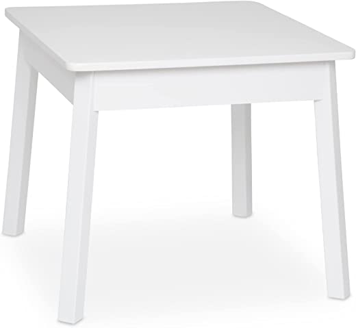 Melissa & Doug Wooden Square Table – Kids Furniture for Playroom – White