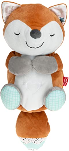 Nuby Lifelike Animated Sleeping Fox with 8 Soothing Lullabies & 4 Calming White Noises, 30 Min Non-Stop