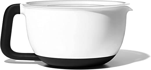 OXO Good Grips Batter Mixing Bowl, 4 Quart with Lid, White