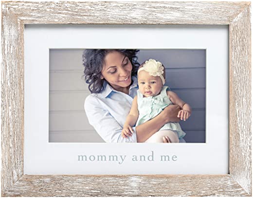 Pearhead Mommy & Me Keepsake Rustic Picture Frame, New Mom Gifts from Baby, Distressed