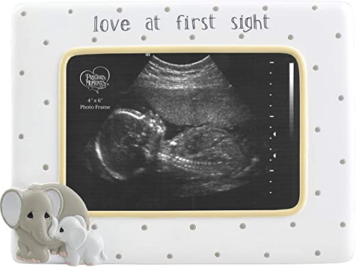 Precious Moments Elephant Love at First Sight Ultrasound 4 x 6 Resin & Glass 183407 Photo Frame, One Size, Multi