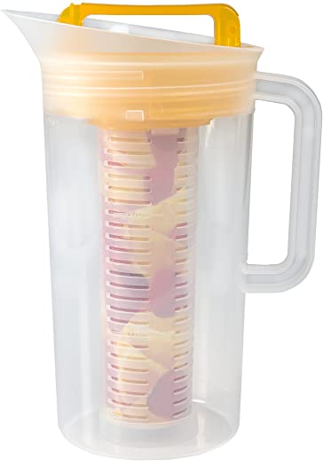 Primula Today Shake and Infuse Pitcher – Spacious and Innovative Infusion Chamber – 100% BPA, PVC, Phthalate, and Lead Free – 3 Quarts – Yellow