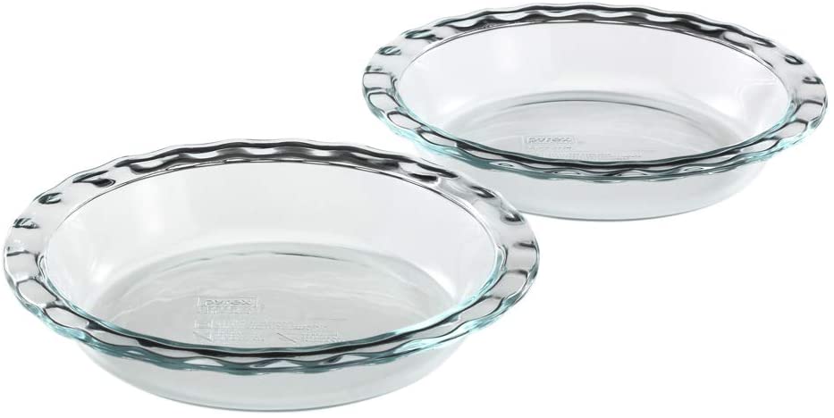Pyrex Easy Grab Glass 9.5 Inch Pie Plate (2-Pack)