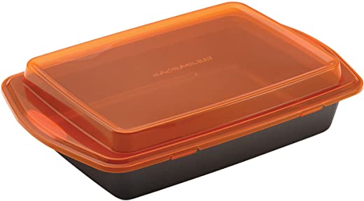 Nonstick Bakeware with Grips Nonstick Baking Pan with Lid and Grips/Nonstick Cake Pan with Lid and Grips, Rectangle – 9 Inch x 13 Inch, Gray
