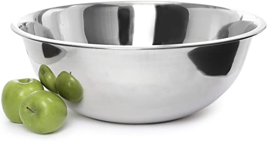 Stainless Steel Mixing Bowl – Premium Polished Mirror Nesting Metal Bowl for Cooking and Serving, Stackable for Convenient Storage-3.25 Quart, 1191