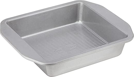 USA Pan American Bakeware Classics 8-Inch Square Cake and Brownie Pan, Aluminized Steel