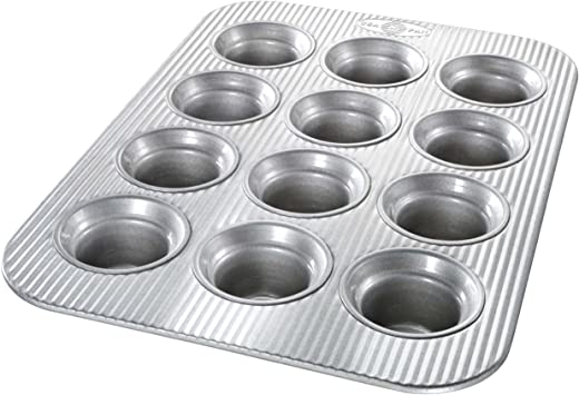 USA Pan Bakeware Crown Muffin and Cupcake Pan, Nonstick Quick Release Coating, 12-Well, Aluminized Steel