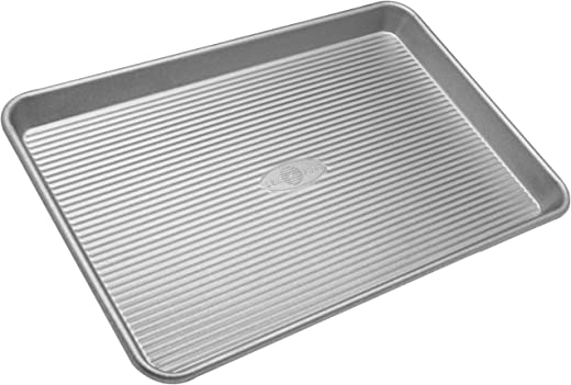 USA Pan Bakeware Half Sheet Pan, Warp Resistant Nonstick Baking Pan, Made in the USA from Aluminized Steel 17.5 x12.5 x1
