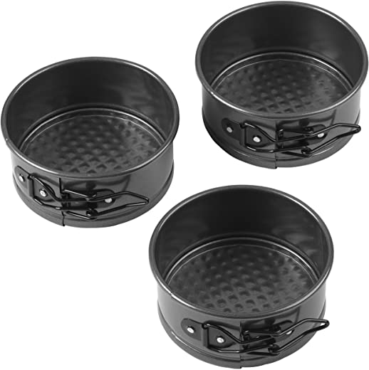 Wilton 4-Inch Mini Springform Pans for Mini Cheesecakes, Pizzas and Quiches, Durable Non-Stick Surface, Set 3-Piece