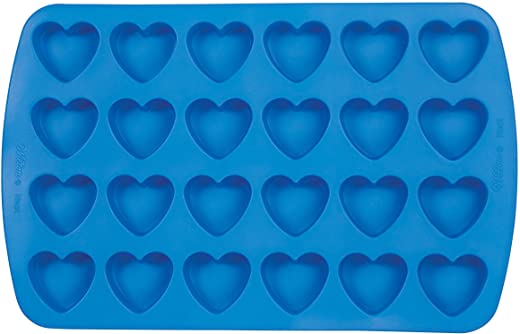 Wilton Easy-Flex Silicone Heart Mold, 24-Cavity for Ice Cubes, Gelatine, Baking and Candy