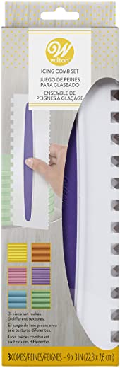 Wilton Icing Smoother Comb Set-3 Piece, White/Purple