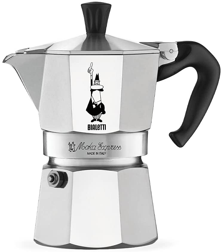 Bialetti – Moka Express: Iconic Stovetop Espresso Maker, Makes Real Italian Coffee, Moka Pot 3 Cups (4.3 Oz – 130 Ml), Aluminium, Silver
