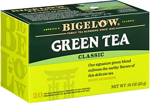 Bigelow Green Tea Bags, 20 Count Box (Pack of 6) Caffeinated Green Tea, 120 Tea Bags Total
