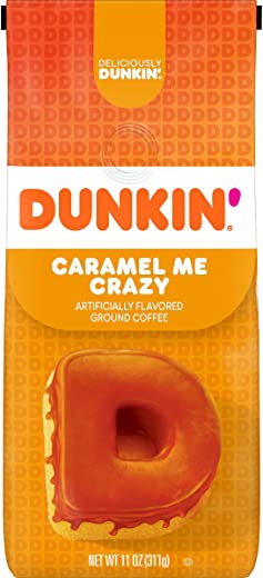Dunkin’ Caramel Me Crazy Ground Coffee, 11 Ounces (Packaging May Vary)